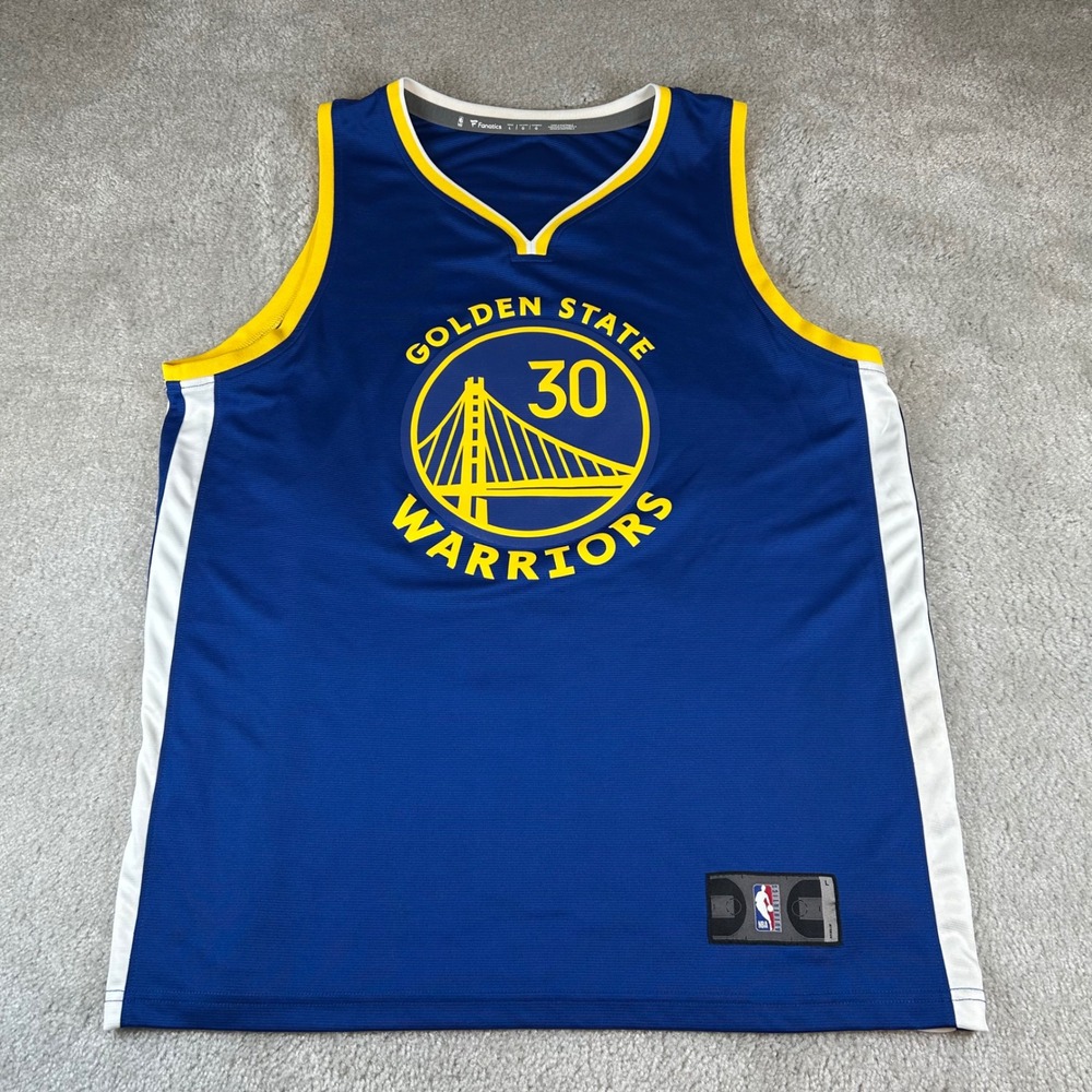 Fanatics Basketball Jersey Mens Large Blue Golden State Warriors Curry 30 NBA